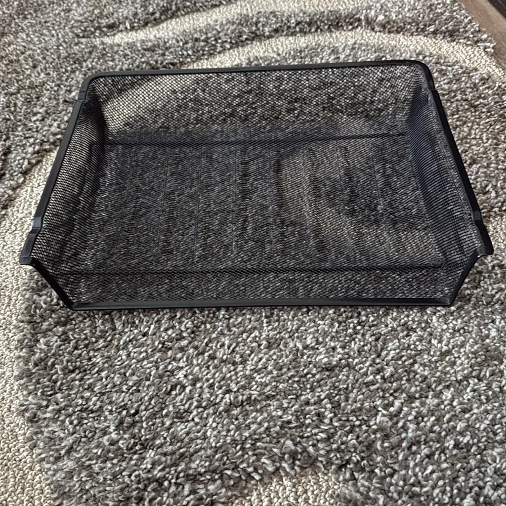 3-Piece Heavy Duty Black Mesh Desk Organizer set.
